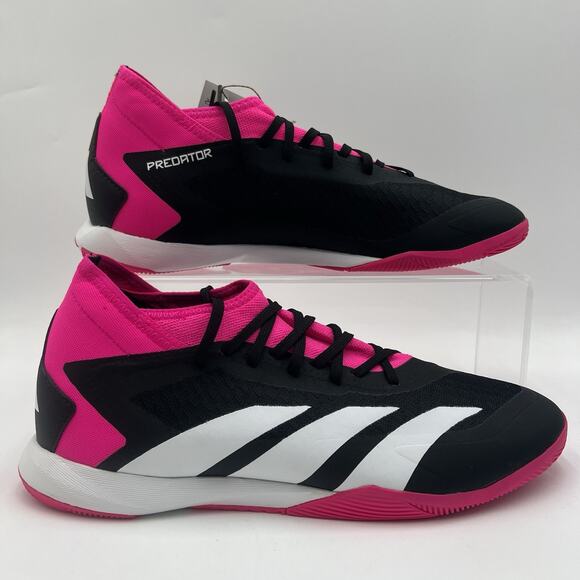 Mens Size 13 Adidas Predator ccuracy.3 IN Black Pink Indoor Soccer GW7069 - Picture 1 of 5